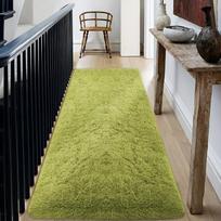 Super Soft Plush Bedroom Bedside Rug Fluffy Hallway Runner Floor Mat Home Decor Area Carpet 50x80cm 20x31inch žalia
