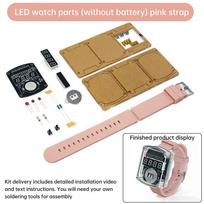 LED Watch Electronic Kit 1.18-inch Display Digital Tube Clock Assembly Circuit Board Making Welding Practice DIY Watch Kit Without Battery rožinė