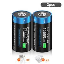 1,5 V C tipo baterija USB D R20 LR20 Įkraunamos ličio jonų baterijos Baterija RC fotoaparatui Drono priedai Dujinė viryklė 2pcs mėlyna