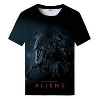 Vasaros nauji ateivių menas 3D spausdinti marškinėliai Vyriški drabužiai Kasdieniai laisvalaikio marškinėliai Siaubo Alien Filmas Grafika Harajuku Tops Marškinėliai L black