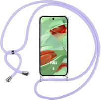 Shockproof Case for Google Pixel 9, Reinforced Protection with Purple Lanyard