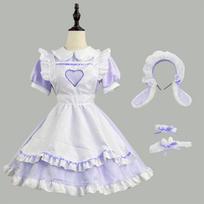 Wanshenji Super Mielas Tuščiaviduris Meilės Triušis Tarnaitės Lolitos COSPLAY Suknelė Kostiumas Didelis Dydis XS šviesiai violetinė spalva