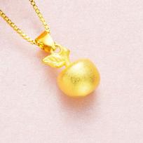 24K Gold-Plated Velvet Sand Christmas Apple Solid Pendant - 3D Imitation Hard Gold Peaceful Night Gift beige