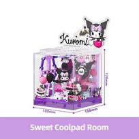 Sanrio Store Building Blocks Hello Kitty Kuromi Pochacco PomPom Bakery Dessert House Ocean Restaurant Shop Model Mini Brick Toys With Box white