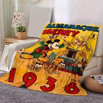 1 vnt. Mikės Peliuko Almanaque Mickey 1936 Namų dekoro pledas, Sofa užtiesalas, Lauko, Dovana, Antklodė, Miegamojo, Svetainės, Kelionės 130cmx150cm yellow
