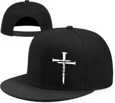 Jesus Cross Snapback Hat Polyester Christian Baseball Cap Adjustable Religious Gifts for Men Women One Size black