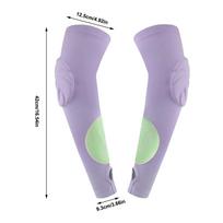 Volleyball Sleeves For Teen Girls 2 Pieces Padded Volleyball Sleeves Arm Guard With Protection Pads And Thumb Hole For Teens violetinė