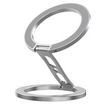 Mobiliojo telefono 360° besisukantis dvipusis magnetinis laikiklis Magsafe, nešiojamas metalinis piršto žiedo stovas iPhone 17 16 15 Samsung gray