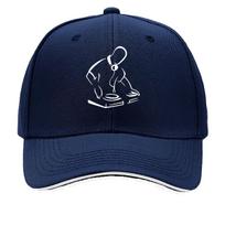 Fun DJ Print Baseball Cap Outdoor Unisexs Casual Sports Adjustable Snapback Hat Sandwich Baseball Cap One Size black