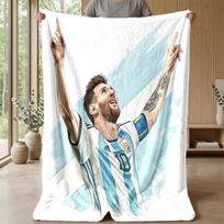 Lionelio Messi tematikos pledas Minkštas flanelinis pledas Pliušinis užtiesalas Jaukus sofos-lovos pledas namų dekoravimui 150x200cm