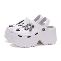 Women's Fashion Diy Clogs Platform Sandals 2024 Summer Thick Bottom Garden Shoes for Women Closed Toe Chunky Beach Slippers 39-40 balta