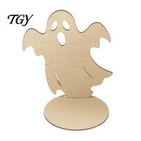 Ghost Candle Holder Halloween Shadow Candles Holder, Spooky Wooden Candlestick Decoration, Gothic Home Decoration Vintage Tea Light Stand for beige