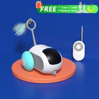Smart Cat Toy Car Interactive Cat Toy Ball Automatic Rolling Remote Control Toy Car Indoor Cat Accessories Pet Kitten Supplies white