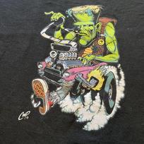Frankenstein Hot Rod Biker Monster T-Shirt Unisex Cotton Tee S-4XL LI1410 XXL gray