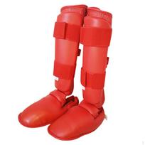 Shin and Foot Guards No-Grip-Fit Safety Gear Adjustable for Sparring Xl raudona