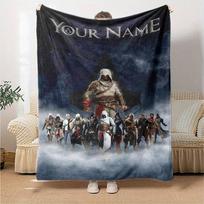 Name Custom Assassin Creed Print Flannel Blanket High Quality Warm Comfortable Cover for All Seasons Perfect for Gifts Home Decor 130cm x 150cm
