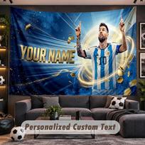 Wall Hanging Tapestry Custom NameLionel Messi Pattern Personalized Printed Fabric Wall Decor 180cmx230cm