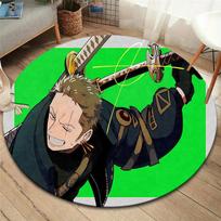 One Piece Roronoa Zoro Round Area Rug Carpet Rug For Living Room Bedroom Sofa Playroom Decor Nonslip Floor Mat 80cmx80cm