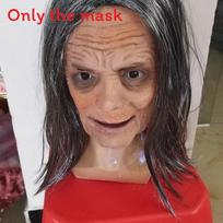 Halloween Latex Granny Mask For Cosplay And Costume Parties Silver brown