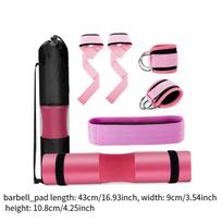 9 Piece Barbell Pad for Shoulders Neck And Dumbbell Cushion with Thick Padding Comfort rožinė