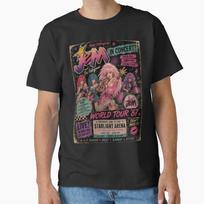 Jem and The Holograms World Tour 87 Retro Concert Poster Fan Art Classic T-Shirt L black