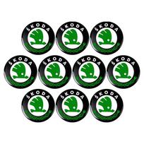 11mm/14mm Nuotolinio automobilio rakto lipdukai Emblema Logotipas Aksesuarai Skoda Fabia Octavia Karoq Kodiaq Kamiq Superb Rapid Citigo ruda