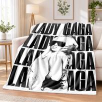 Lady Gaga Flannel Throw Blanket Soft Warm Cozy For Sofa Bed Indoor Home Bedroom Use 80cmx120cm black
