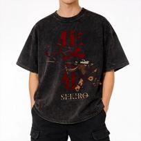 Sekiro: Shadows Die Twice T Shirts Hip Hop Washed Short Sleeve Harajuku T-Shirts  Novelty Men Women Streetwear Summer Tops Tees 4XL black