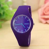Geneva Women Sport Watches Cream Color Ultra-thin Fashion Gift Silicone Strap Leisure Watch Women Women's Jelly Watches blue