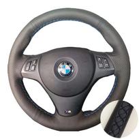 Car Steering Wheel Cover For BMW E81 E90 Pack M Sport M3 E91 E92 E93 E87 E82 E88 X1 E84 Hand-stitched Microfiber Leather Black Thread