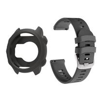 Case+Strap Compatible for Garmin Forerunner 245 20mm Silicone Replacement Bands and Soft Silicone Protective Case 3 pilka