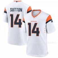 NFL Jersey Mens Denver Broncos 14 Sutton Football Game White Size S-3XL XXL black