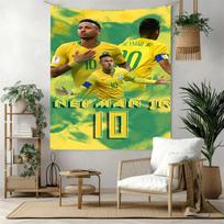 Neymar Jr Football Legend Aesthetic Tapestry Cozy Warm Made for Dorm Wall Studio Wall Reading Corner Versatile Decor Hand Painted Style 130cmx150cm