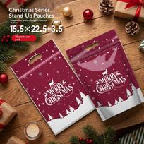 Clear Resealable Christmas Zip Lock Bags 50Pcs With Handles Portable Xmas Party Candy Cookie Bags for Home Holiday Celebrations B brown