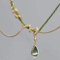Spirit Snake Niche High-end Choker Necklace Olive Green Collarbone Chain Necklace 40cm beige