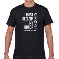 Mens T Shirts 100% Cotton Overwatch Hanzo Genji Shimada Brothers Dragon Printing T-Shirt Casual Fashion Unisex O-neck Tops Tees L black