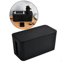 Box, with Cable Management Box Large Lid to Cover and Hide Extension Lead & Cord Black L black