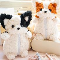 Cotton Mood Soft and Cozy Corgi Puppy Pencil Case Pouch black