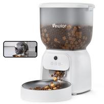 VEWIOR Automatic Pet Feeder 20 Meals 4L 3MP Camera App Control Stainless Steel balta