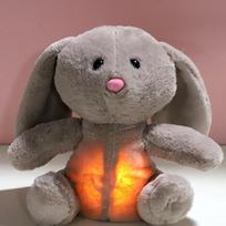 Breathing Glowing Floppy Ear Bunny Plush Doll Cute Cartoon Cozy Stuffed Animal Plush Toy Children Bedtime Sleep Companion Gifts gray