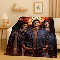 SPN Supernatural Sam Dean Winchester TV flanelinis pledas, itin minkštas šiltas pliušinis užtiesalas namų miegamojo lovos sofos uždengimui kelionės dovana 75x90cm brown