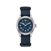 HAMILTON Khaki Field Series Automatic Mechanical Movement 100 Meters Waterproof Unisex Watch 37mm Blue Dial Stainless Steel Case Nylon Strap H70225940 mėlyna