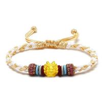 Golden Zodiac Bracelet - 999 Fine Gold, Lucky Beads, Perfect Gift for Mom or Girlfriend, Festival Favorite, Live Broadcast Bestseller Bracelet Only beige