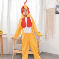 Kids' Animal Onesie Performance Costume With Adorable Tiger Lion Cartoon Characters Cock,80cm orange