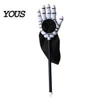 Halloween Trick or Treat Bags for Kids, Palm Shaped Candy Holder, Reusable Fabric Party Favors Skeleton Hand Pouch with Long Handle Goodies juoda