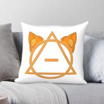 Fox Therian Theta-delta Pillowcase Polyester Linen Velvet Printed Zip Decor Home Cushion Cover 30X30CM orange