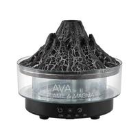 New Colorful lights Volcano Lava Air Humidifier Aromatherapy Essential Oils Diffuser Remote Control Jellyfish Smoke Ring Flame black