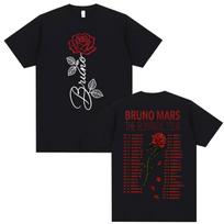 Romantiškas turas Bruno Mars Kpop prekyba 2026 Pasaulinis turas Marškinėliai Vyrai Moterys Mada Hip Hop Gatvės Marškinėliai Per dideli Laisvi Marškinėliai XL brown
