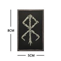 3D Viking Arrow Soft Rubber Velcro Patch with Oracle Bone Script Embroidery black
