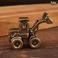 Brass Tank Bulldozer Statue Architectural Model Ornament Home Office Decor Fairy Garden Miniatures Fish Tank Decoration A3 brown